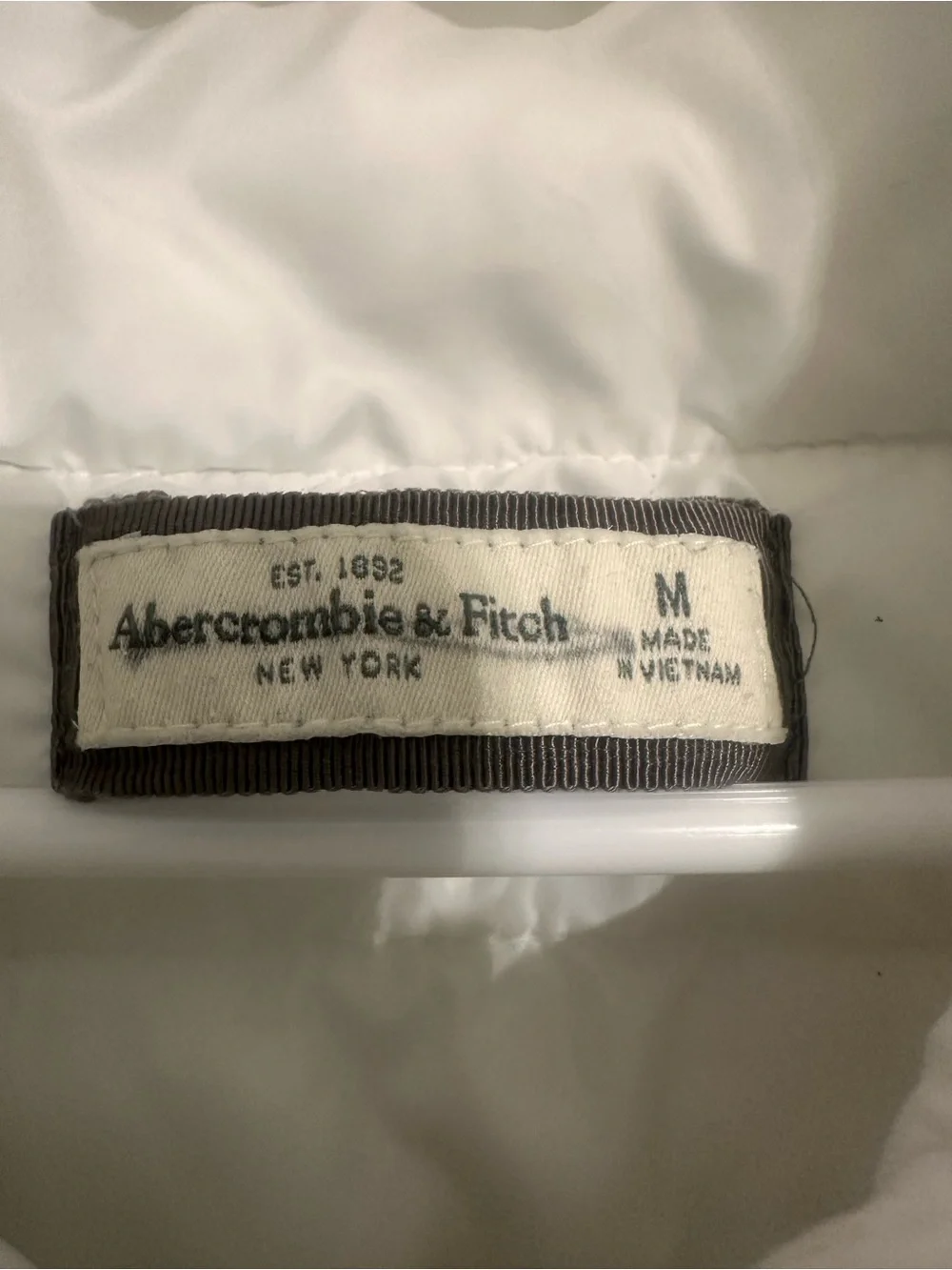 Abercrombie & Fitch Cream Quilted Puffer Vest